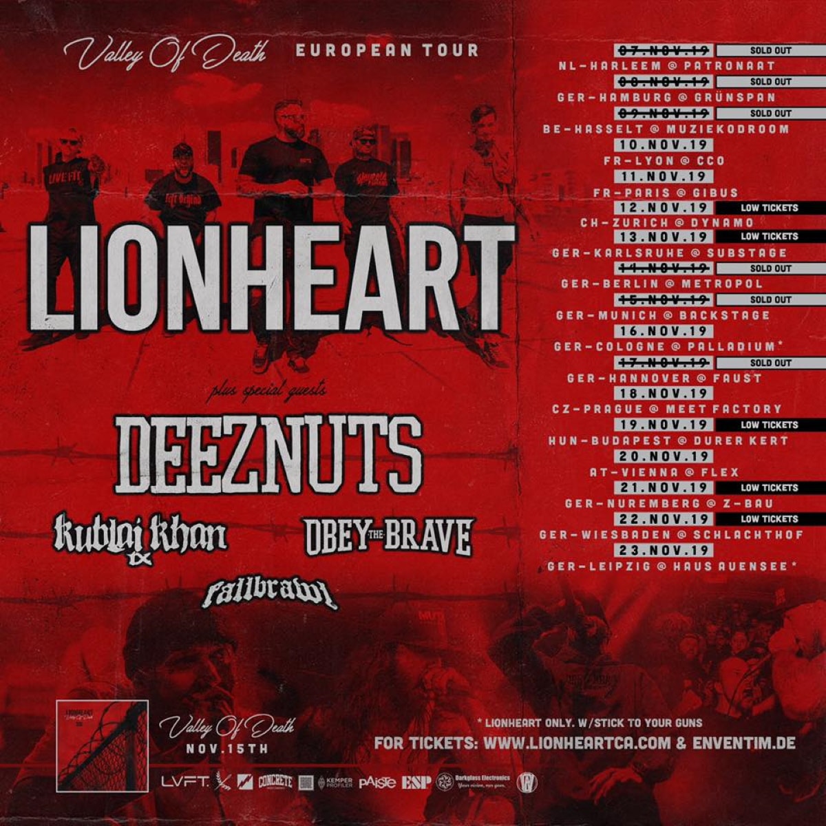 LIONHEART dates