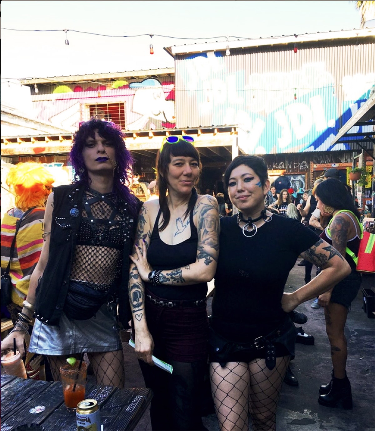 Ötzi members Winter, Akiko, and Gina Marie at Near Dark Festival 2019, Oakland, California