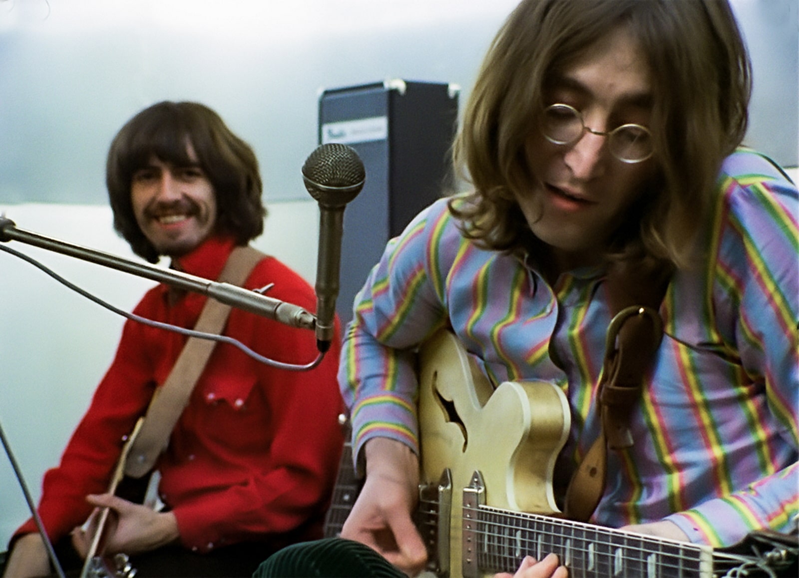 John Lennon & George Harrison-Apple Studios-Jan 21 1969_credit Apple Corps Ltd
