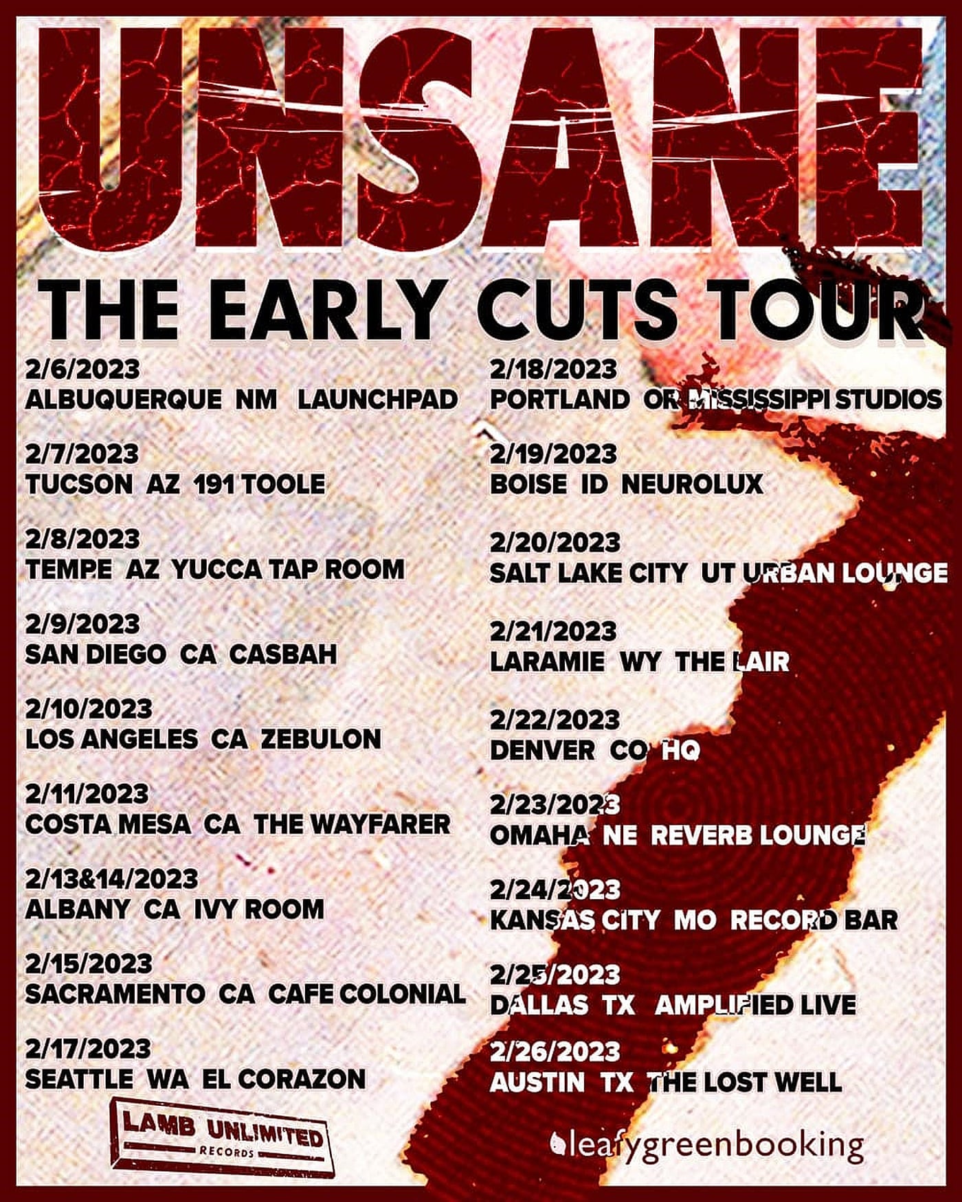 UNSANE dates updated