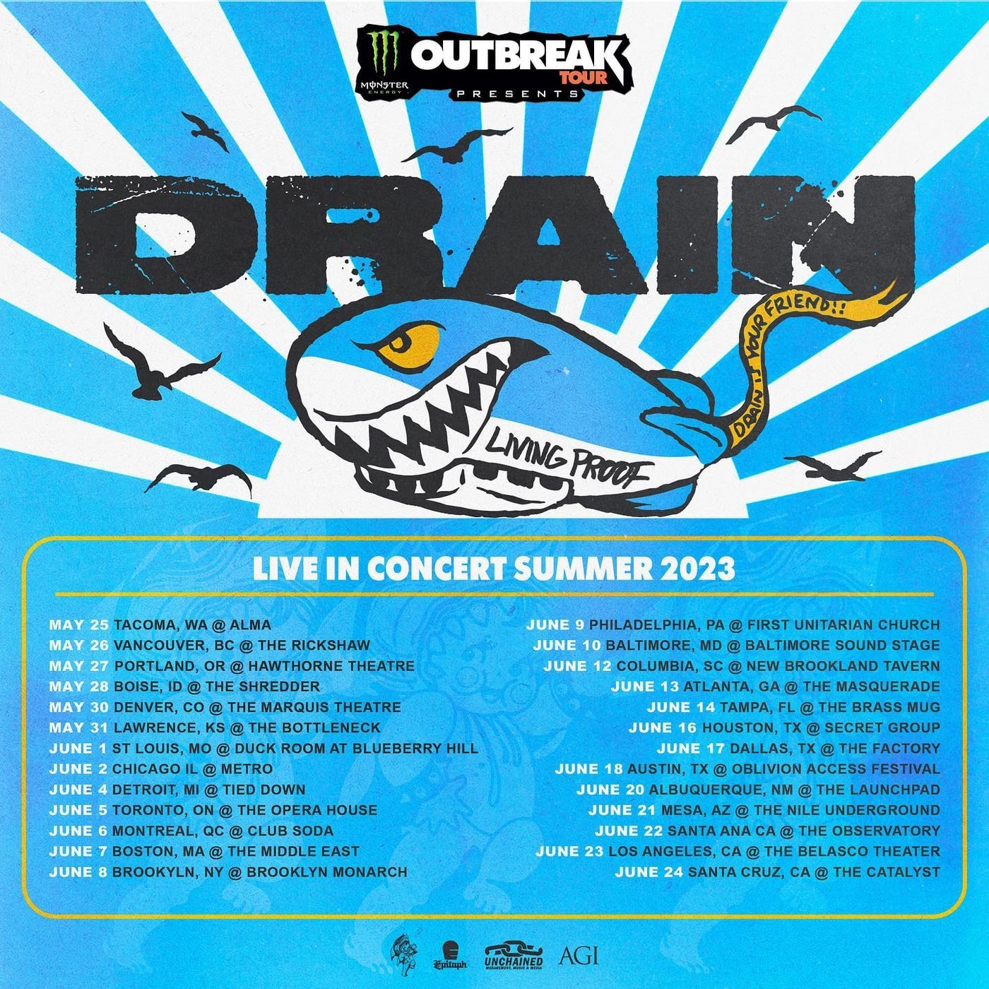 DRAIN Living Proof tour dates 2023 