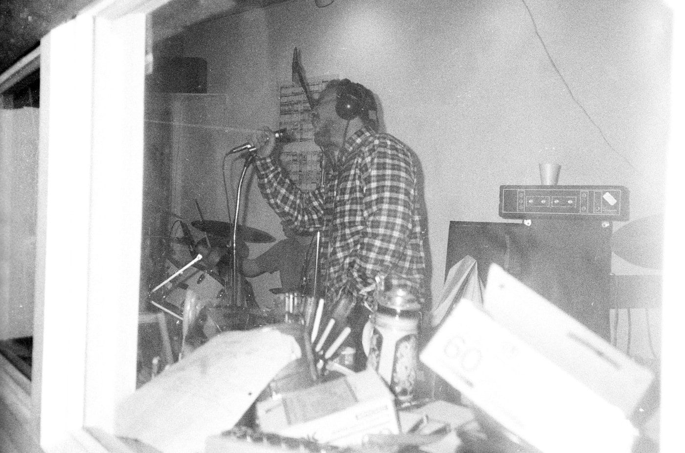 Raw Deal Demo24 - Anthony Communale singing on the Raw Deal demo sometime 1988, maybe late 87.. Photo by Bill