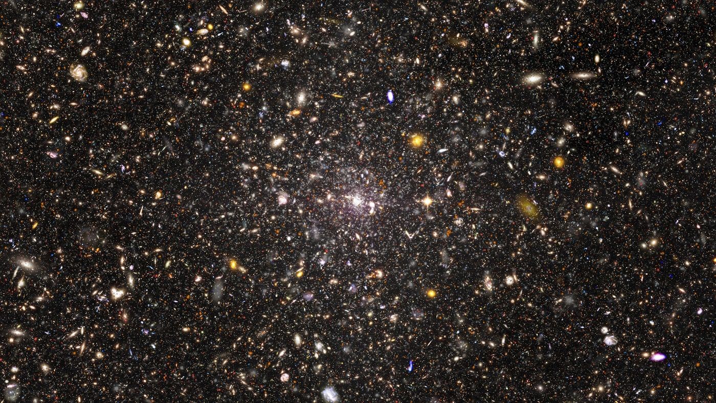 Composite image combining NASA’s Hubble Space Telescope’s ultra deep field images and Nancy Grace Roman Space Telescope’s simulated ultra-deep field images.Credit: NASA’s Goddard Space Flight Center, ESA/Hubble