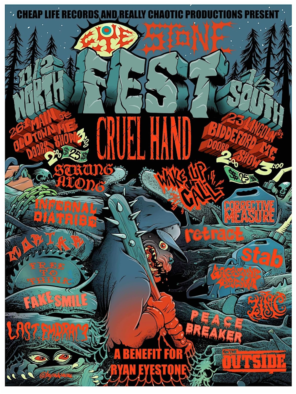 CORRECTIVE MEASURE outline their recent Europe tour, Maine hardcore’s rally around Ryan Eyestone, and a three-song tape 8 Eyestone Benefit Poster