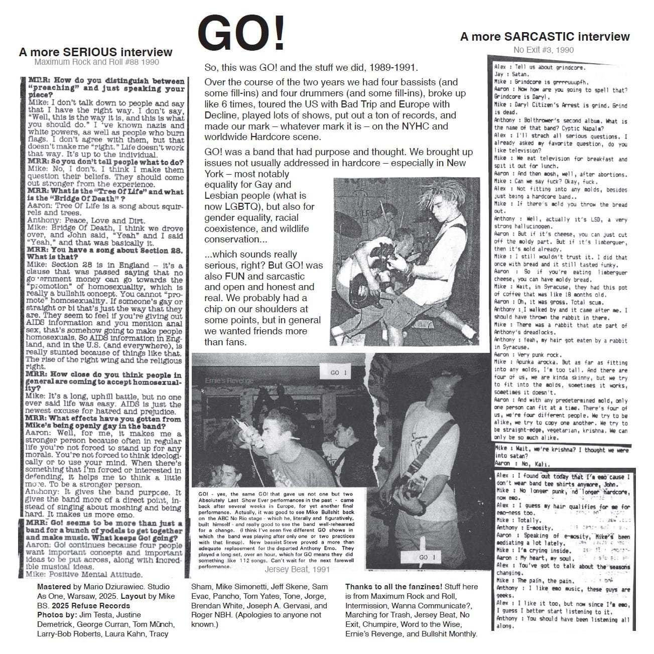 Behind the gatefold reissue of GO!'s 1989-91 New York hardcore recordings after thirty years out of print 1 GO!