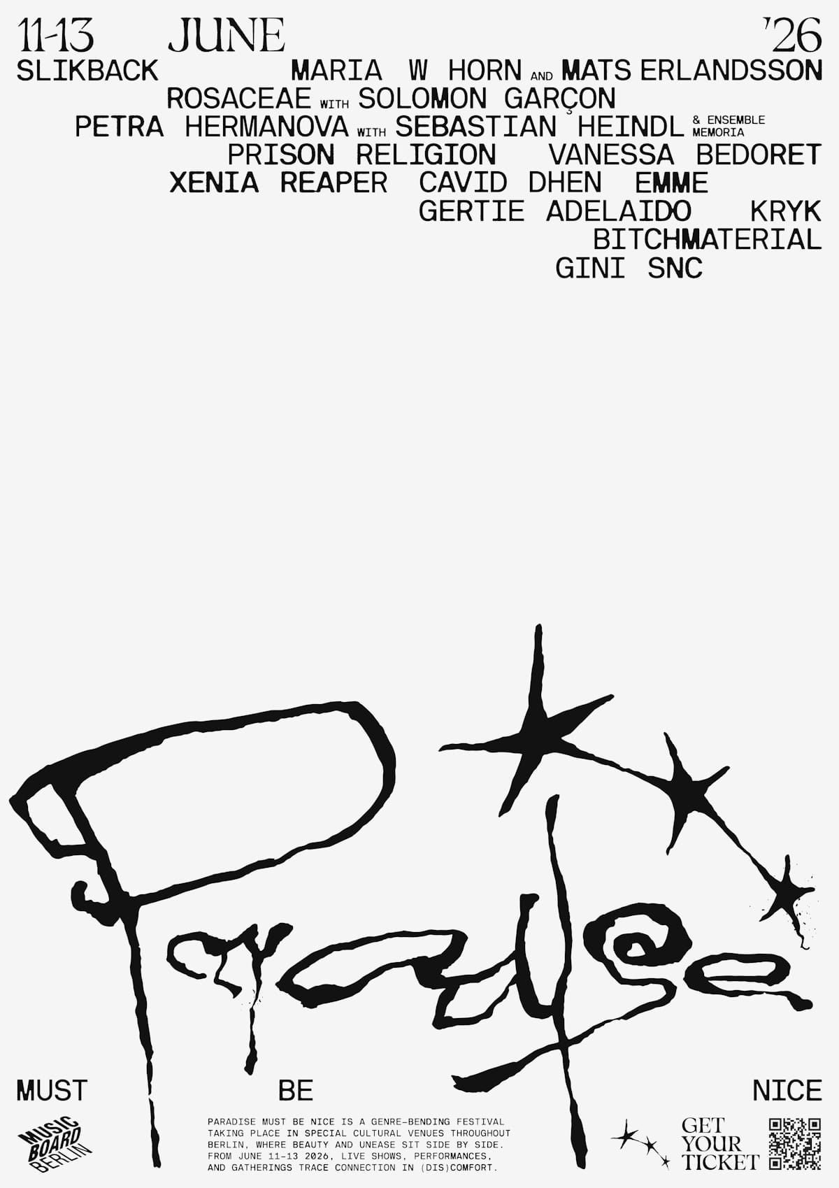 Paradise Must Be Nice 2026 brings sacred music, noise, and deconstructed club to three Berlin venues this June 1 PMBN