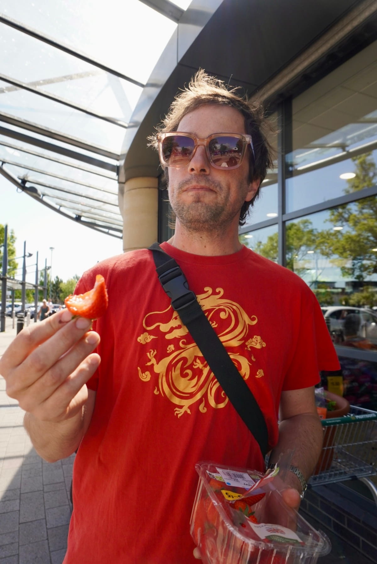 Australian synth post punks SCREENSAVER send a mid-tour dispatch from Europe, reflect on community, landlords, and why creative expression matters 4 Chris eating a Strawberry (1)
