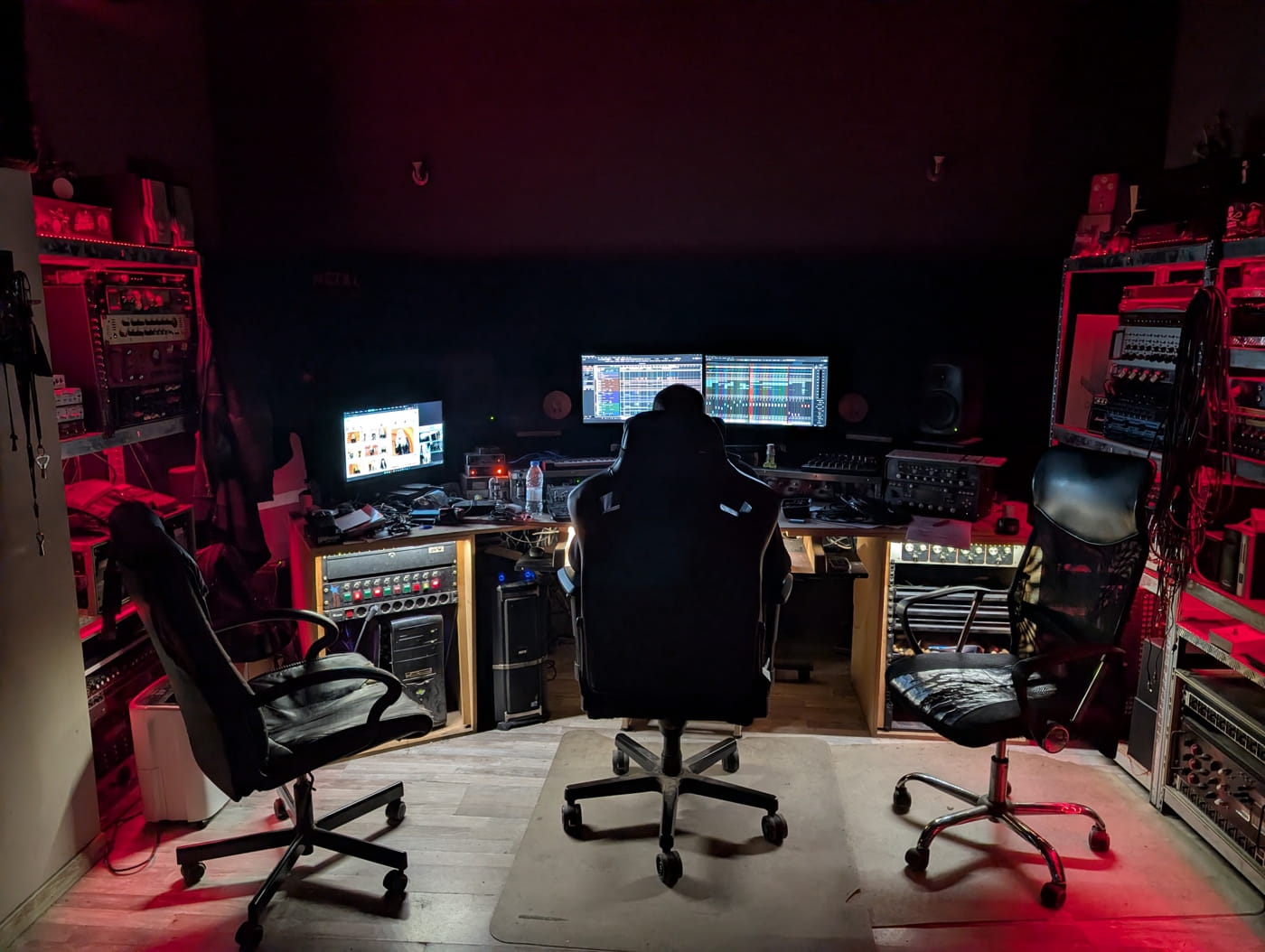 Gord Taylor builds “Made in Hell” from distance, old lessons, and bagpipes without Scotland attached 3 David at the console at Made in Hell