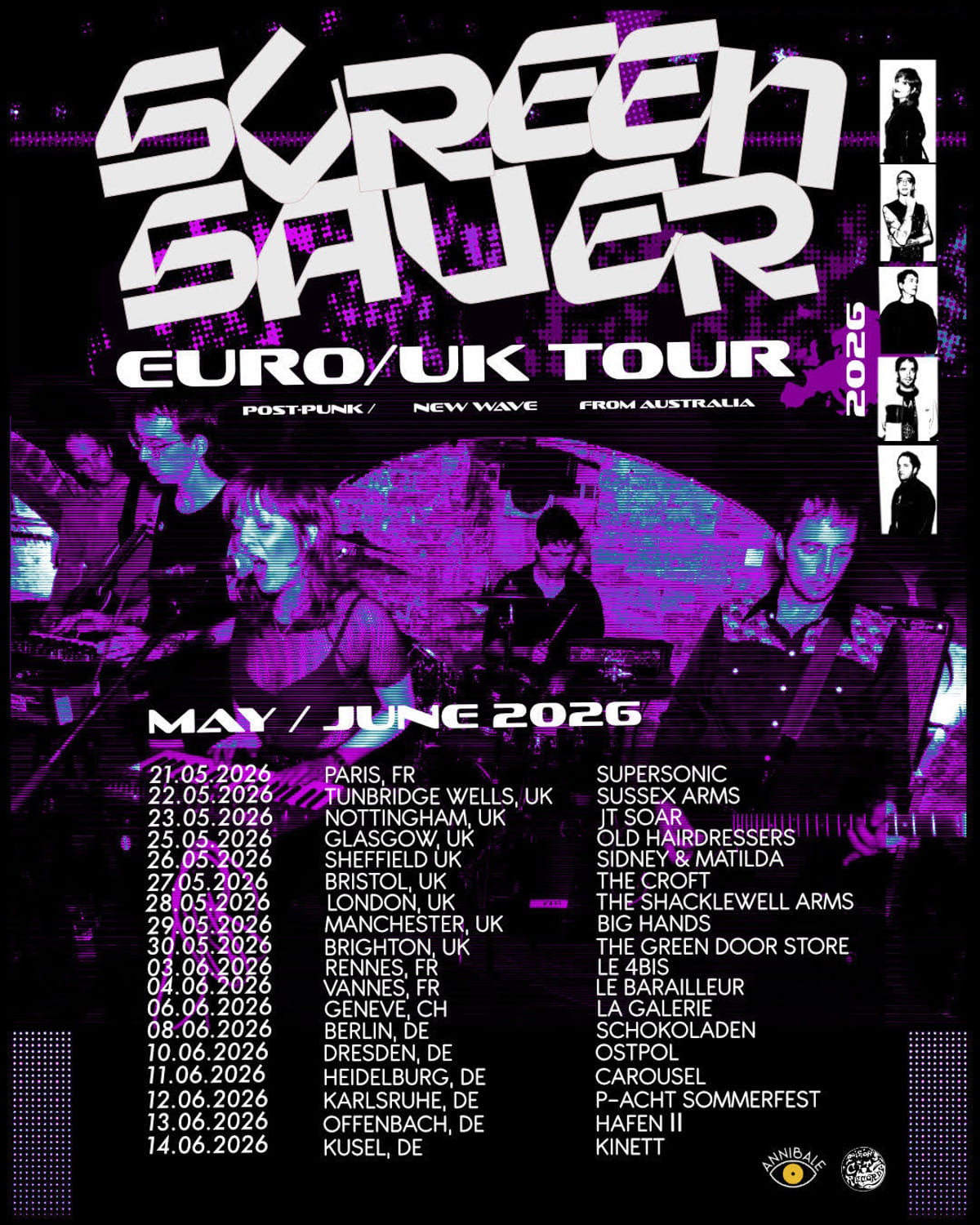 Australian synth post punks SCREENSAVER send a mid-tour dispatch from Europe, reflect on community, landlords, and why creative expression matters 1 Screensaver