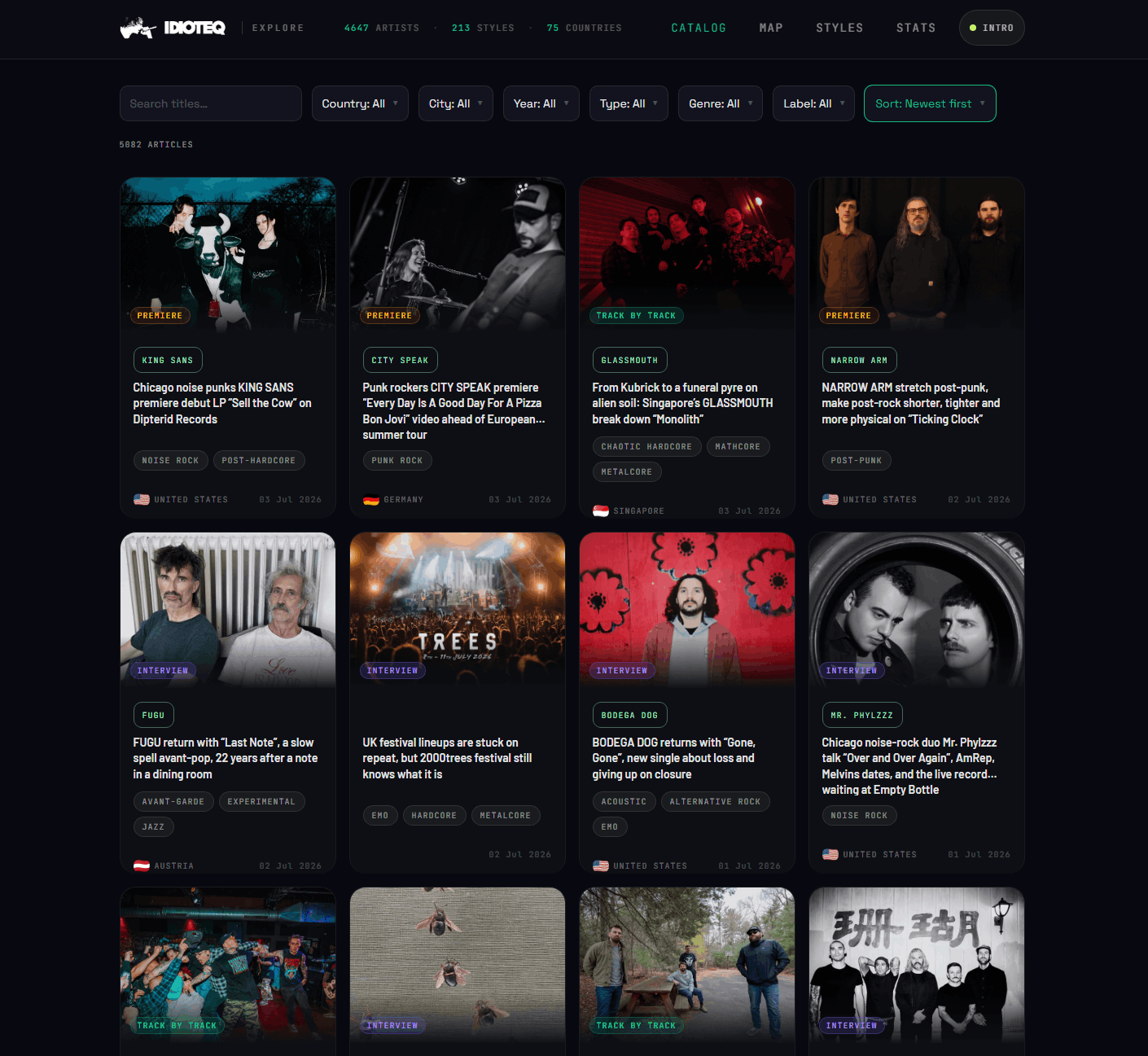 IDIOTEQ Explore is live: 20 years of coverage, now browseable by scene, city, and sound 2 explore.idioteq.com