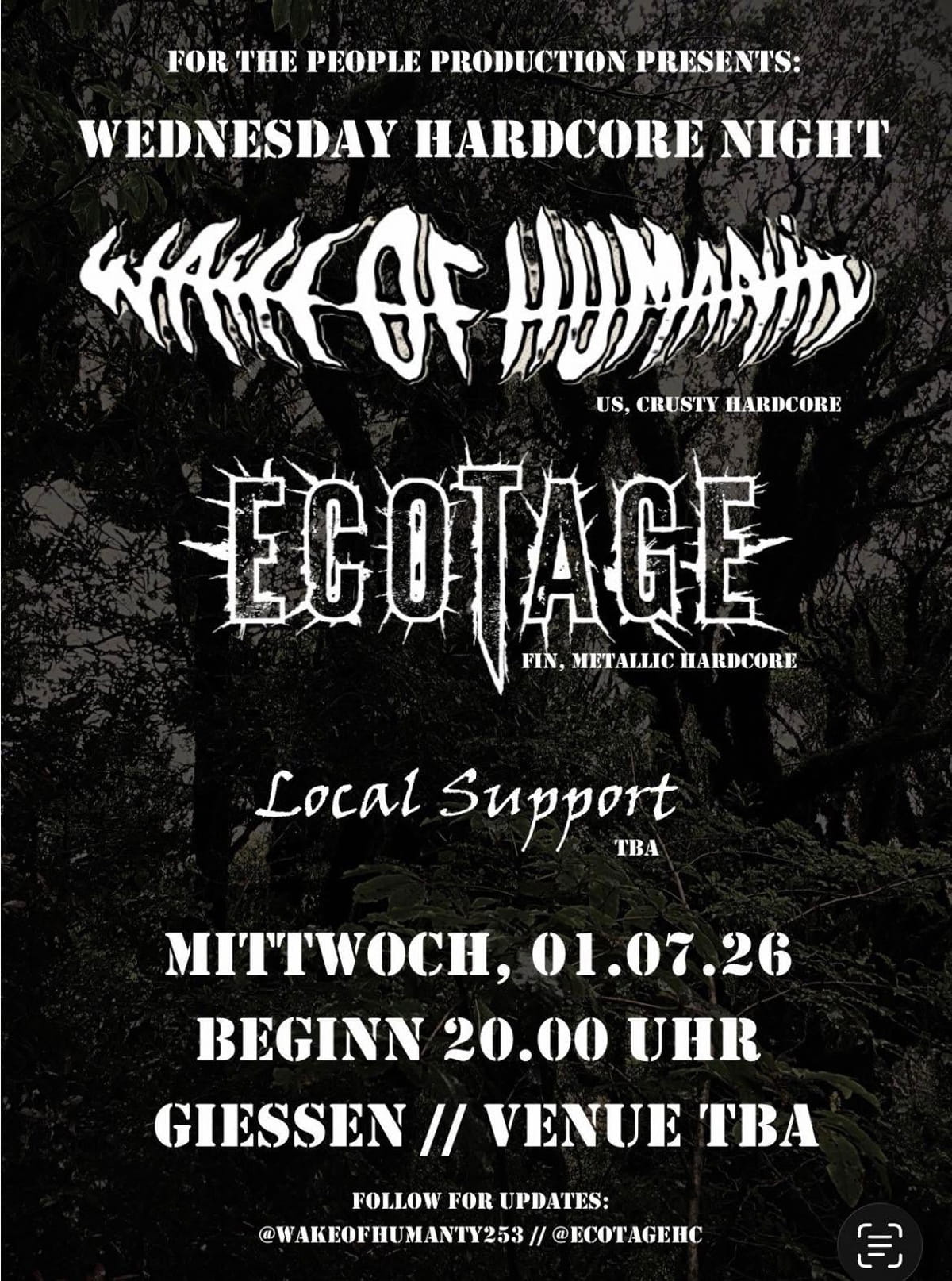 WAKE OF HUMANITY file the first phase of their European Distress Tour diary 10 Wake of Humanity tour
