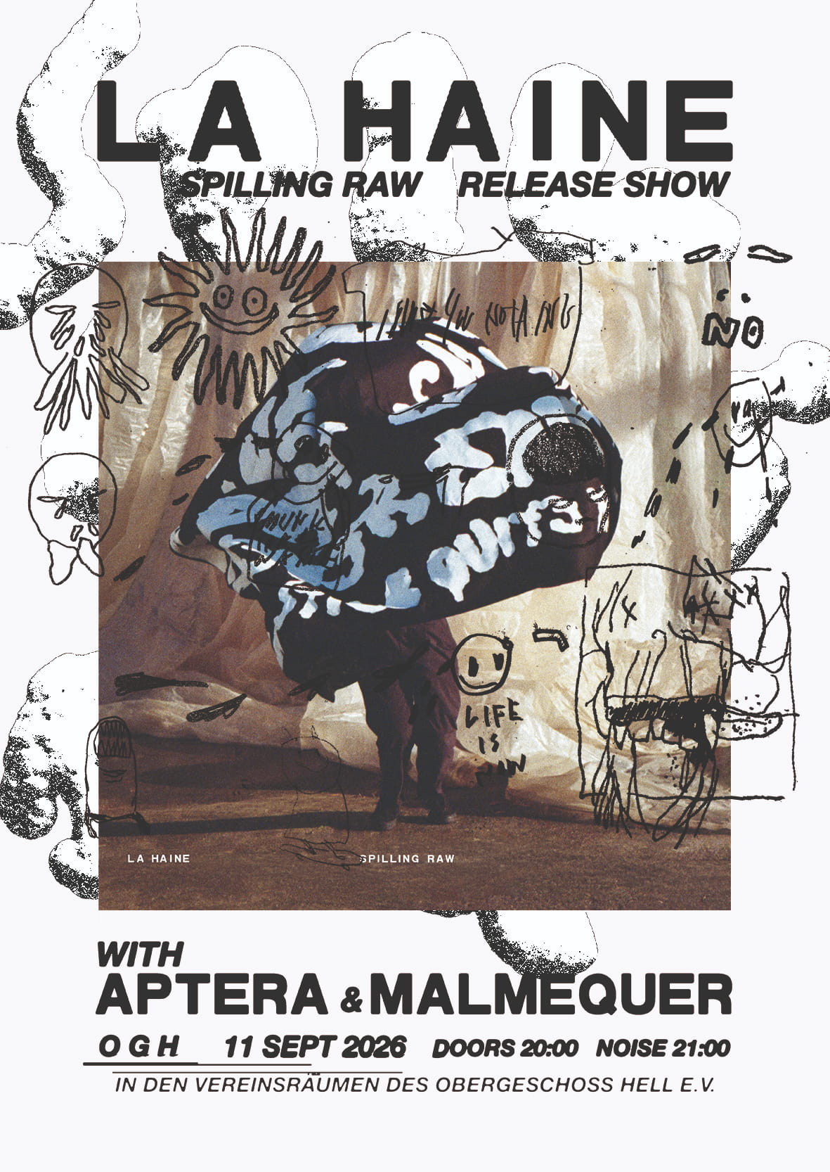 Berlin's LA HAINE pack tom-heavy hardcore, abrasive screams and sudden softer melody into striking 18 minutes on"Spilling Raw" 8 La Haine show