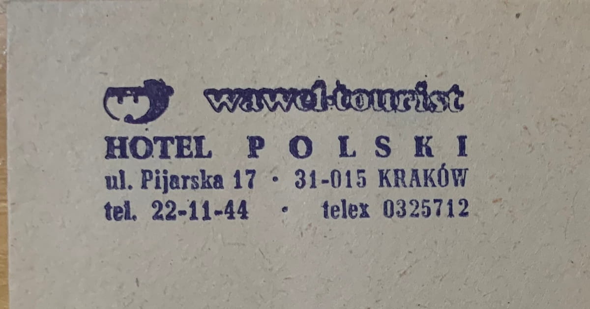 Canadian experimental duo THE NAWROCKIS made "Kapusta" from live improvisation, family history and nearly four decades of Polish connections 29 Hotel Polski card kept from Rhythm Activism's 1990 tour.