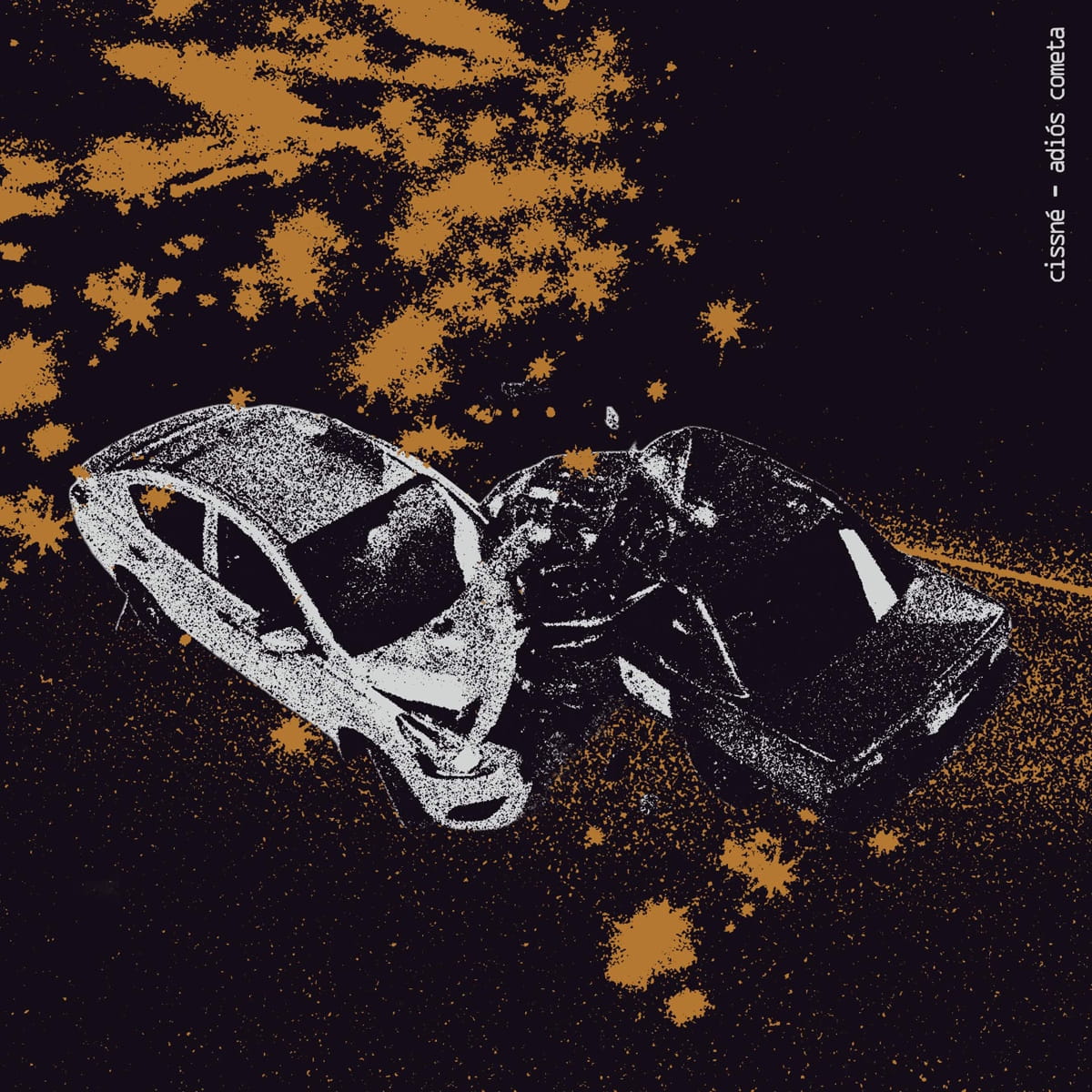 "Zero / Uno": a two-song dialogue between San José shoegaze/post-hardcore band Adiós Cometa and Tokyo screamo band Cissné make 2 artwork - Cissné, Adiós Cometa split (Julieta García)