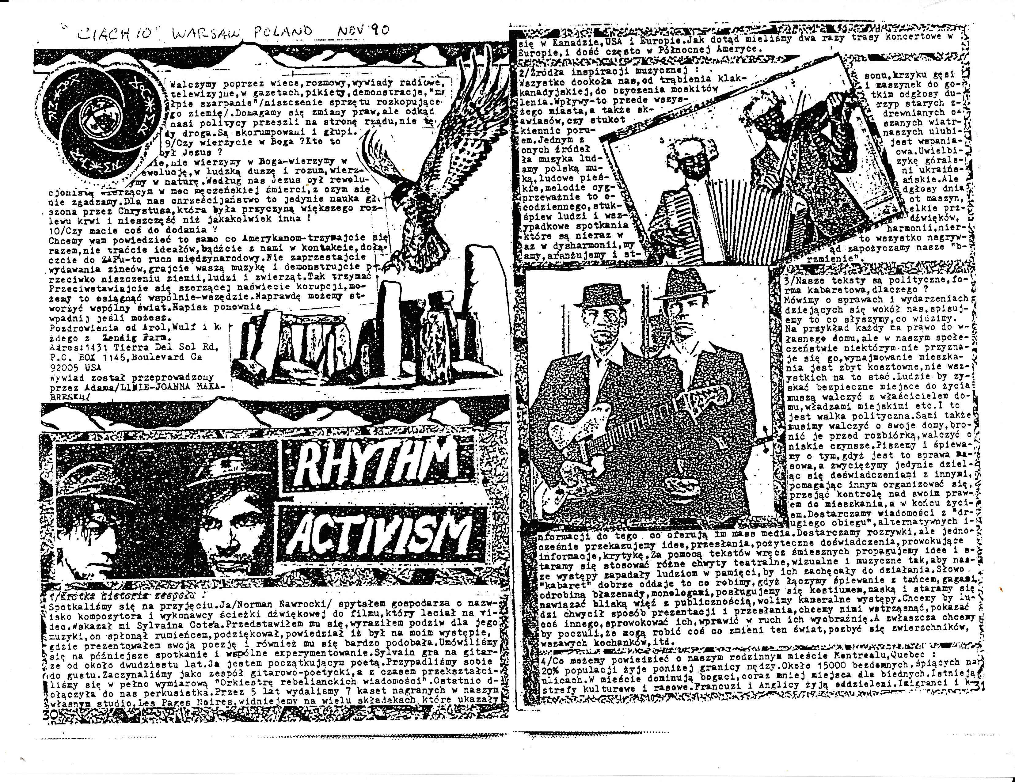 Canadian experimental duo THE NAWROCKIS made "Kapusta" from live improvisation, family history and nearly four decades of Polish connections 25 Polish Press 1 Nov 1990