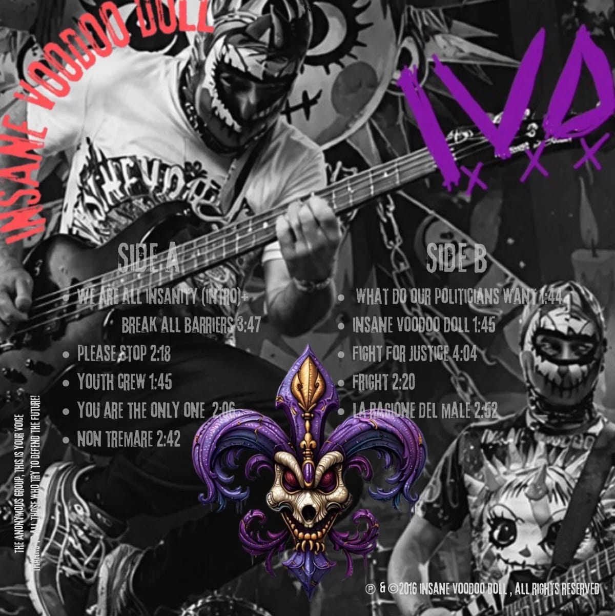 Florence's masked punk rock collective INSANE VOODOO DOLL revisit their punk roots and announce "Anthropo-cenere" 4 Insane Voodoo Doll